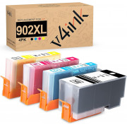 v4ink HP 902XL Compatible Ink Cartridge 4-Piece Combo Pack